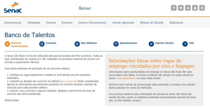 SENAC Trabalhe conosco SENAC Trabalhe conosco