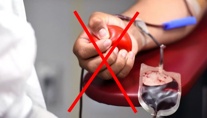 Doação de sangue proibida