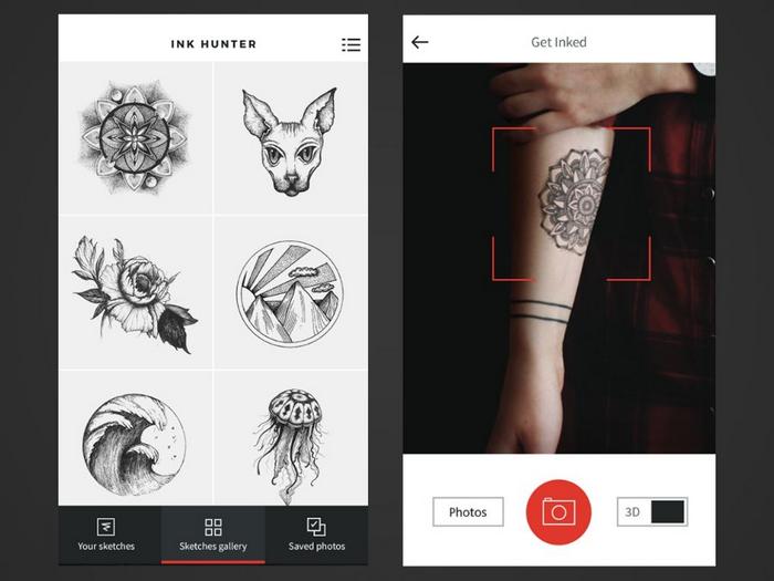 Tattoo simulation apps